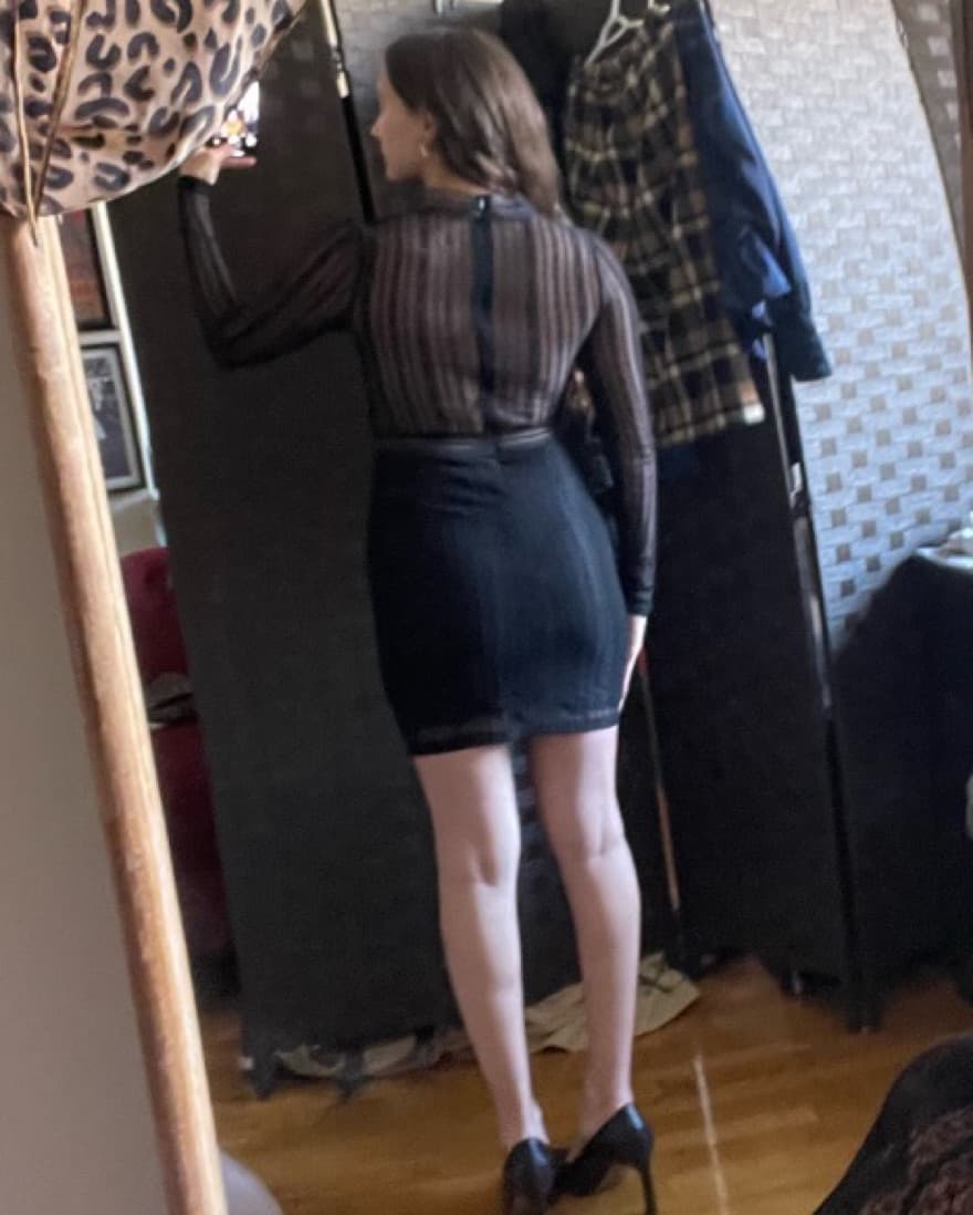 Black Long Sleeve Lace Mini Dress - Image 2