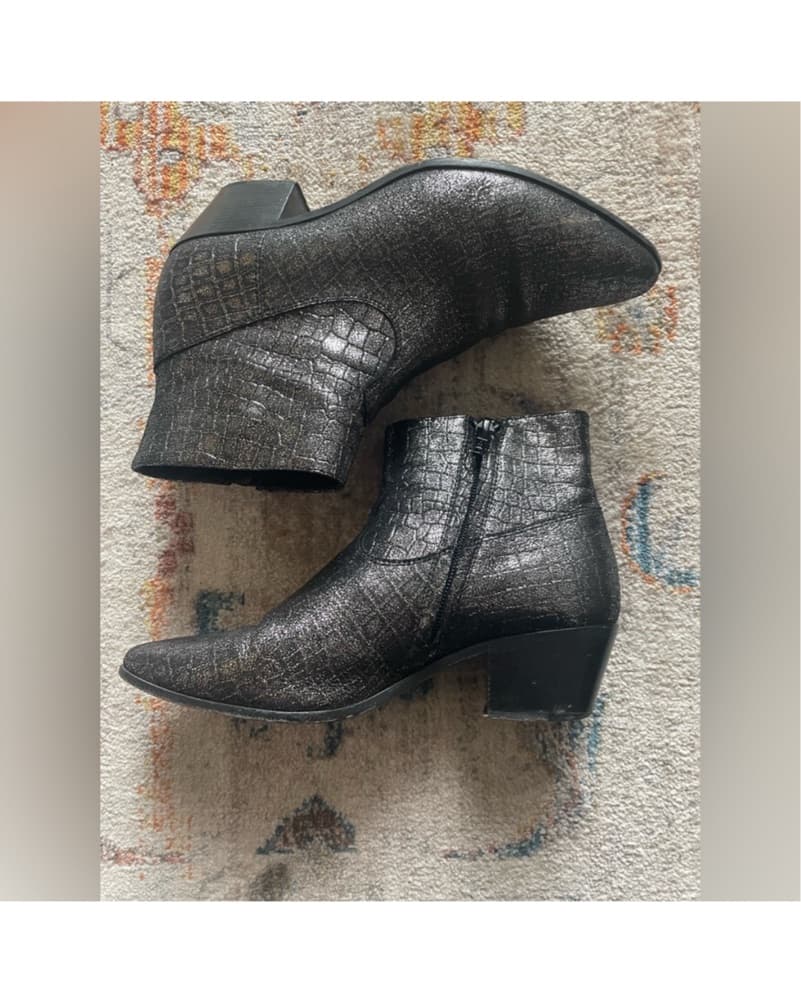 Saint Laurent Silver Crocodile Boots 6.5 - Image 4