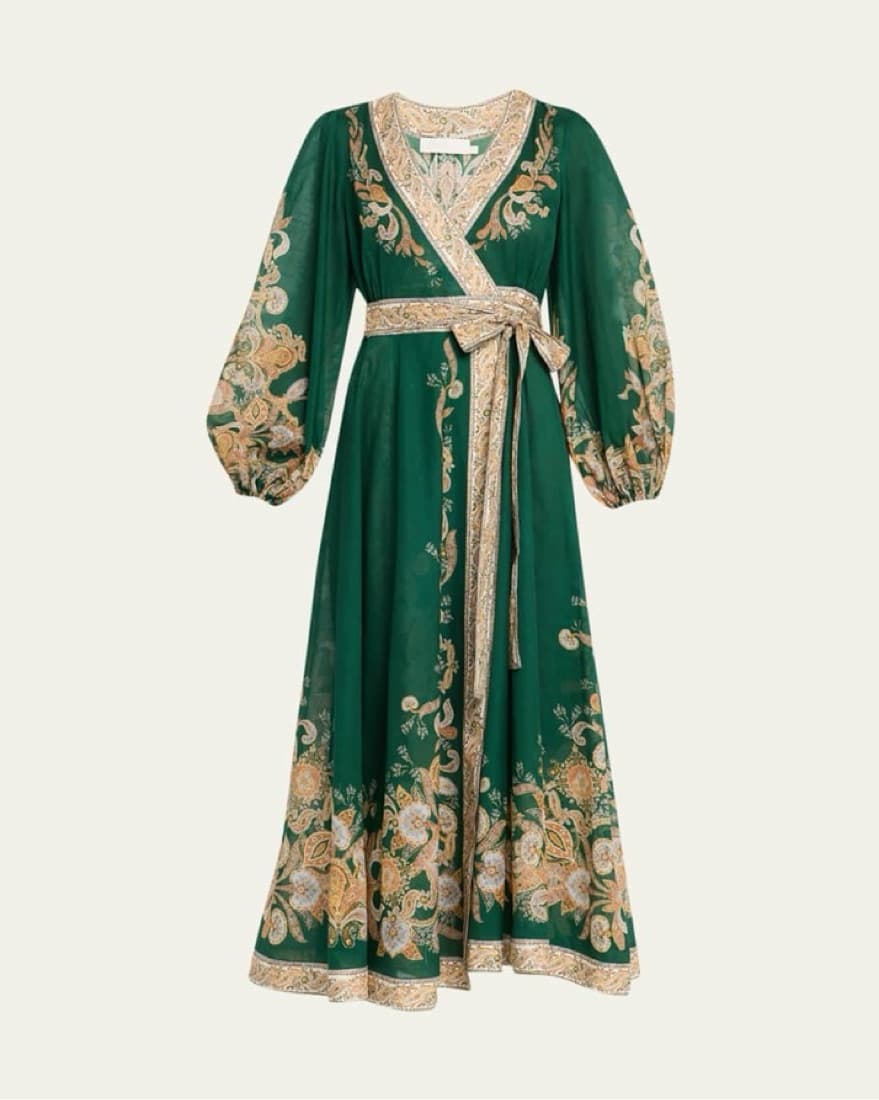 Zimmerman Devi Wrap Midi Dress - Image 1
