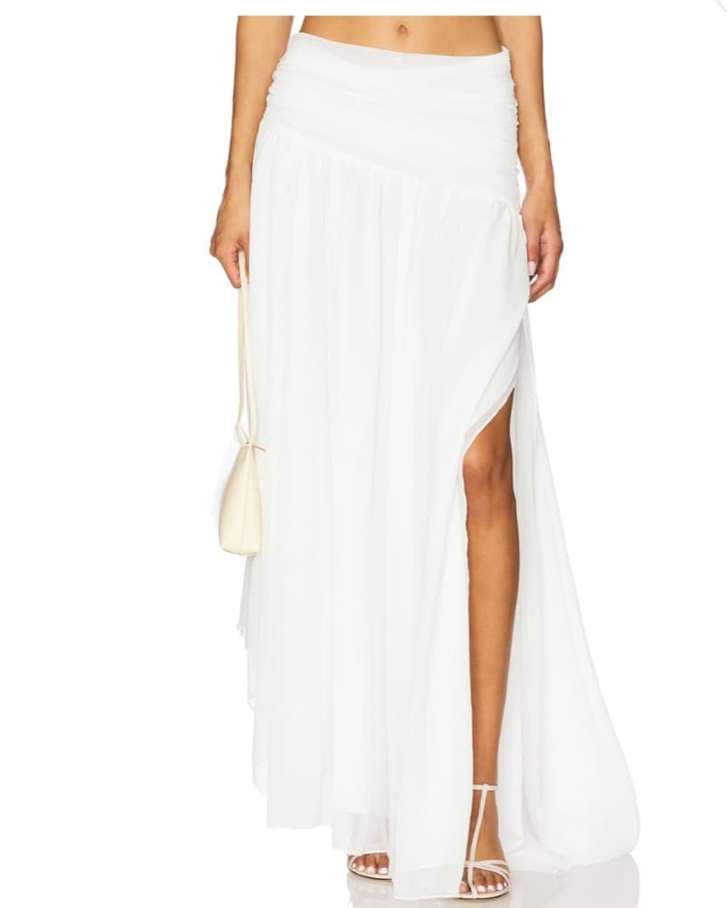 Revolve Flowy White Skirt - Image 1