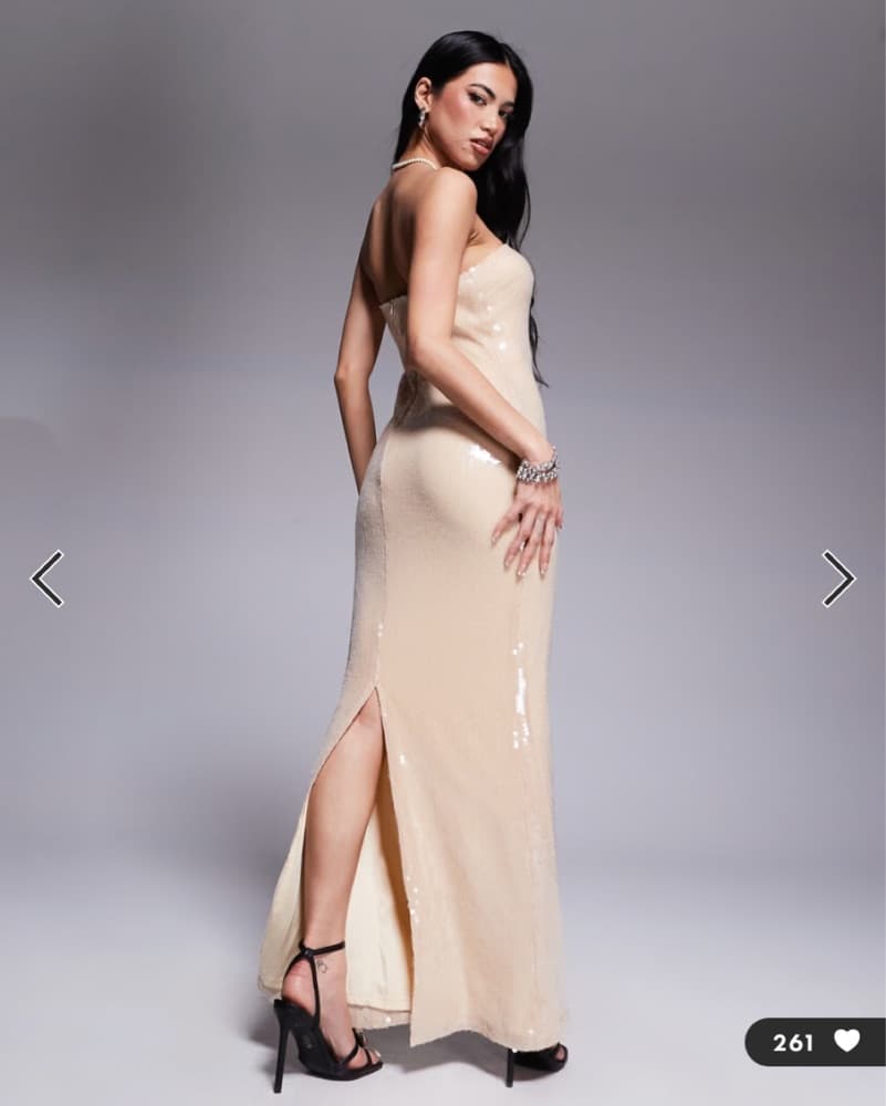 Rare London sequin bandeau maxi dress - Image 4
