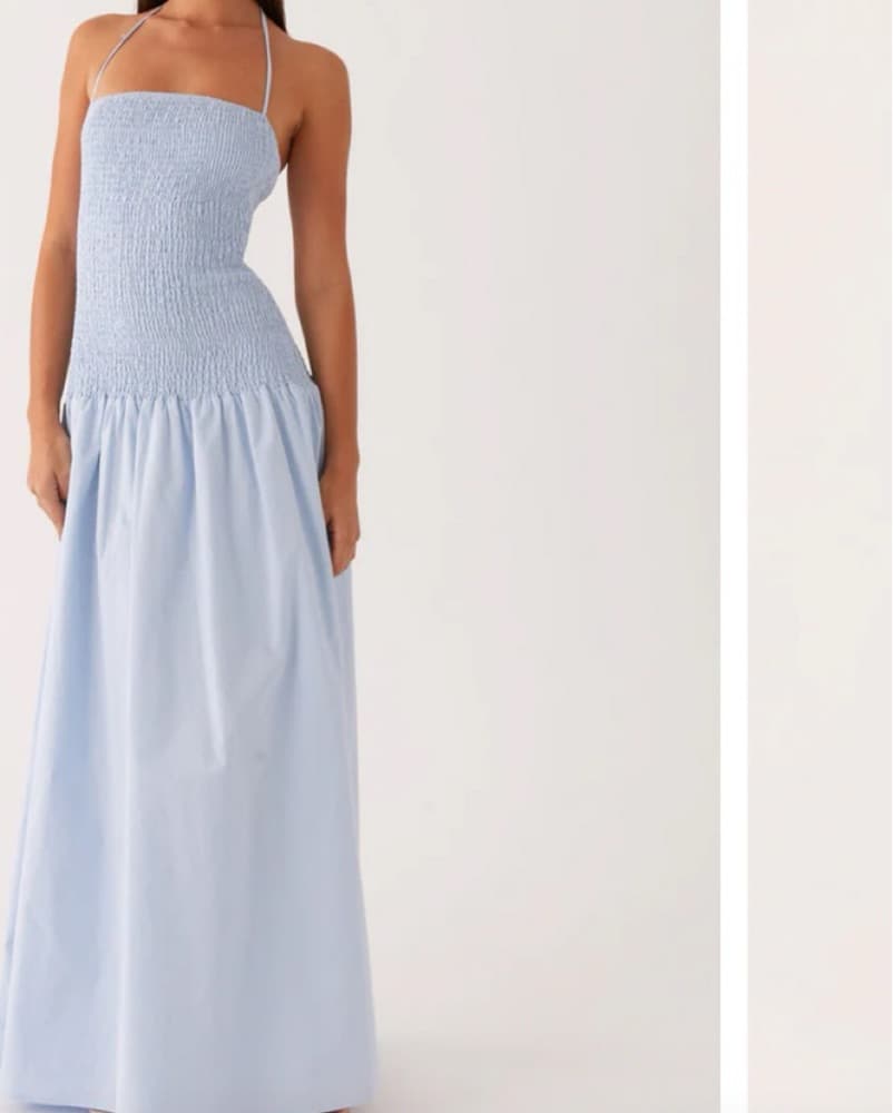 Elegant Blue Smocked Maxi Dress - Image 2