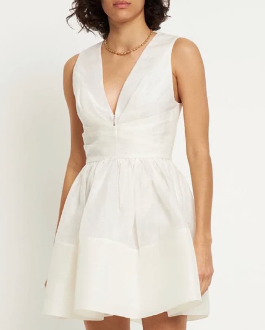 Zimmermann Tama Linen & Silk Vneck Mini - Image 1
