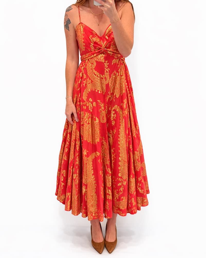 Diane von Furstenberg Silk Metallic Midi - Image 1