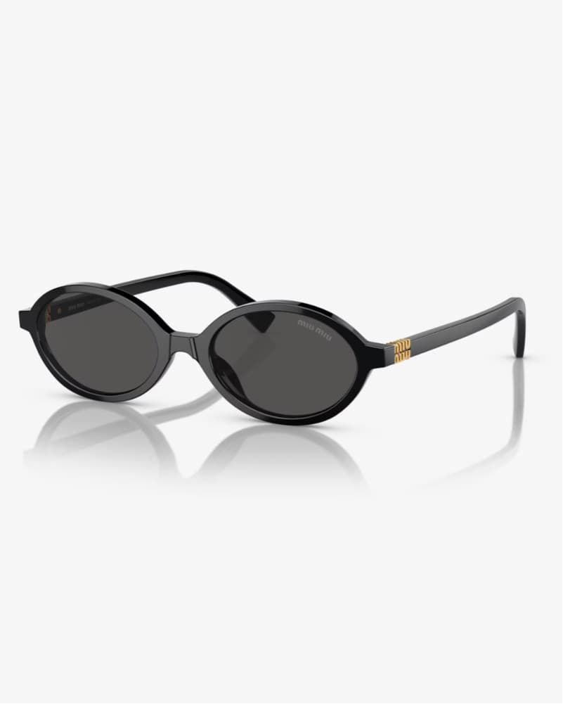 Miu Miu Black Oval Sunglasses  - Image 1