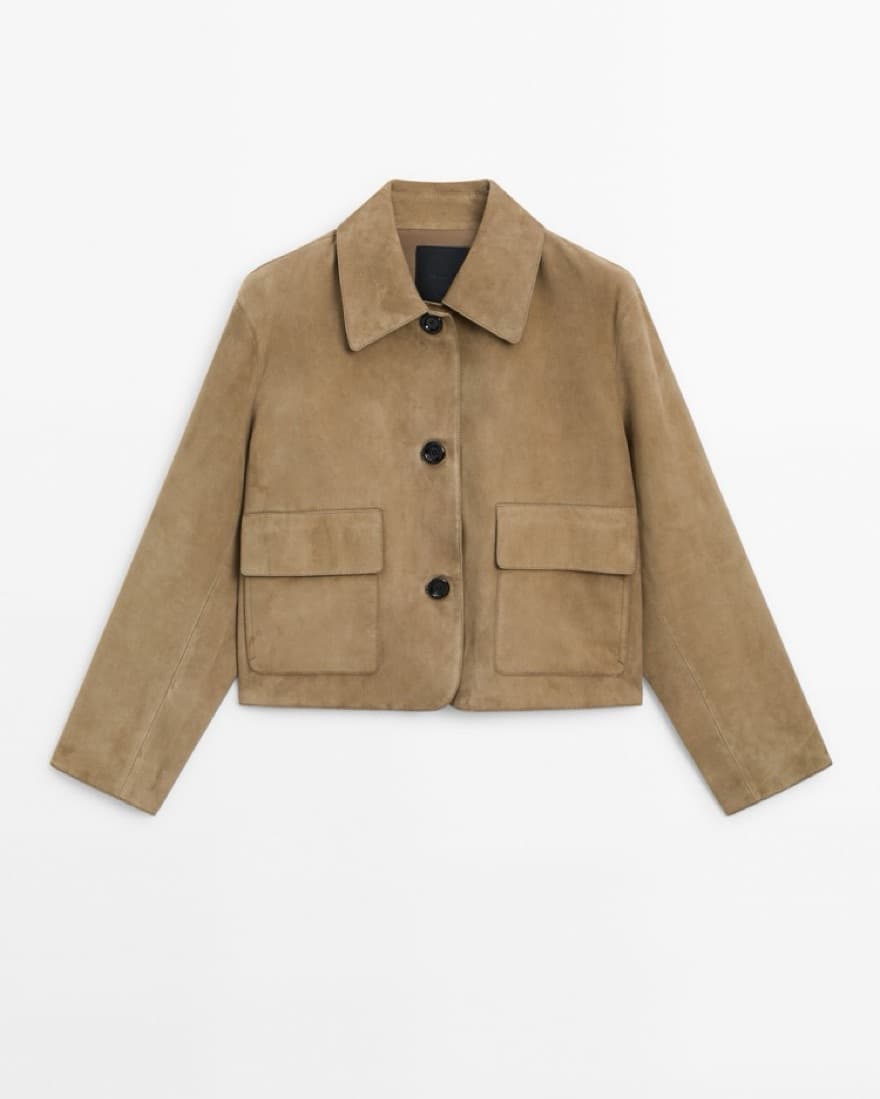 MASSIMO DUTTI SPLIT SUEDE LEATHER JACKET - Image 1