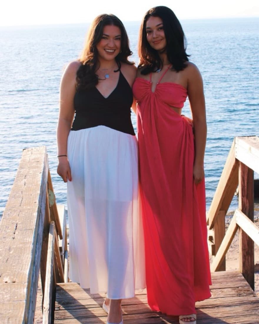 Black And White Halter Maxi Dress  - Image 3