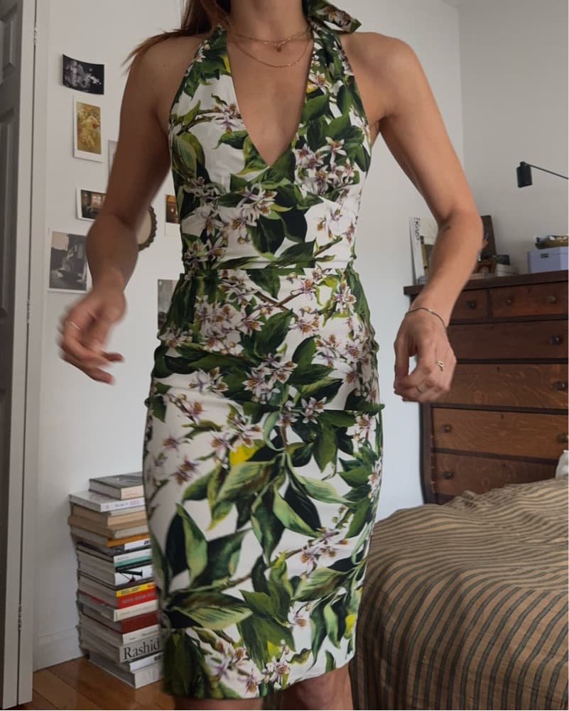 D&G Vintage Tropical Floral Midi Dress - Image 5
