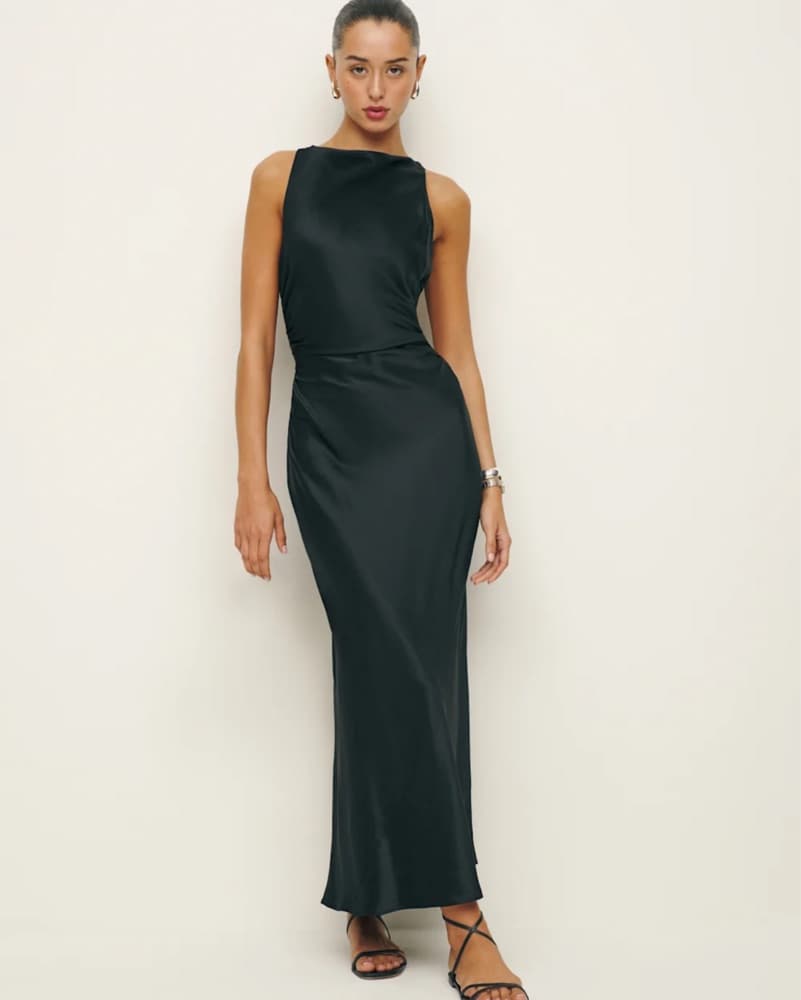 Reformation Silk Backless Maxi Dress - Image 1