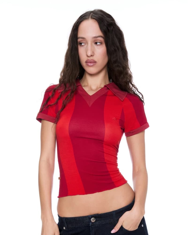 Miaou Mel Tee In Red Stripe - Image 1