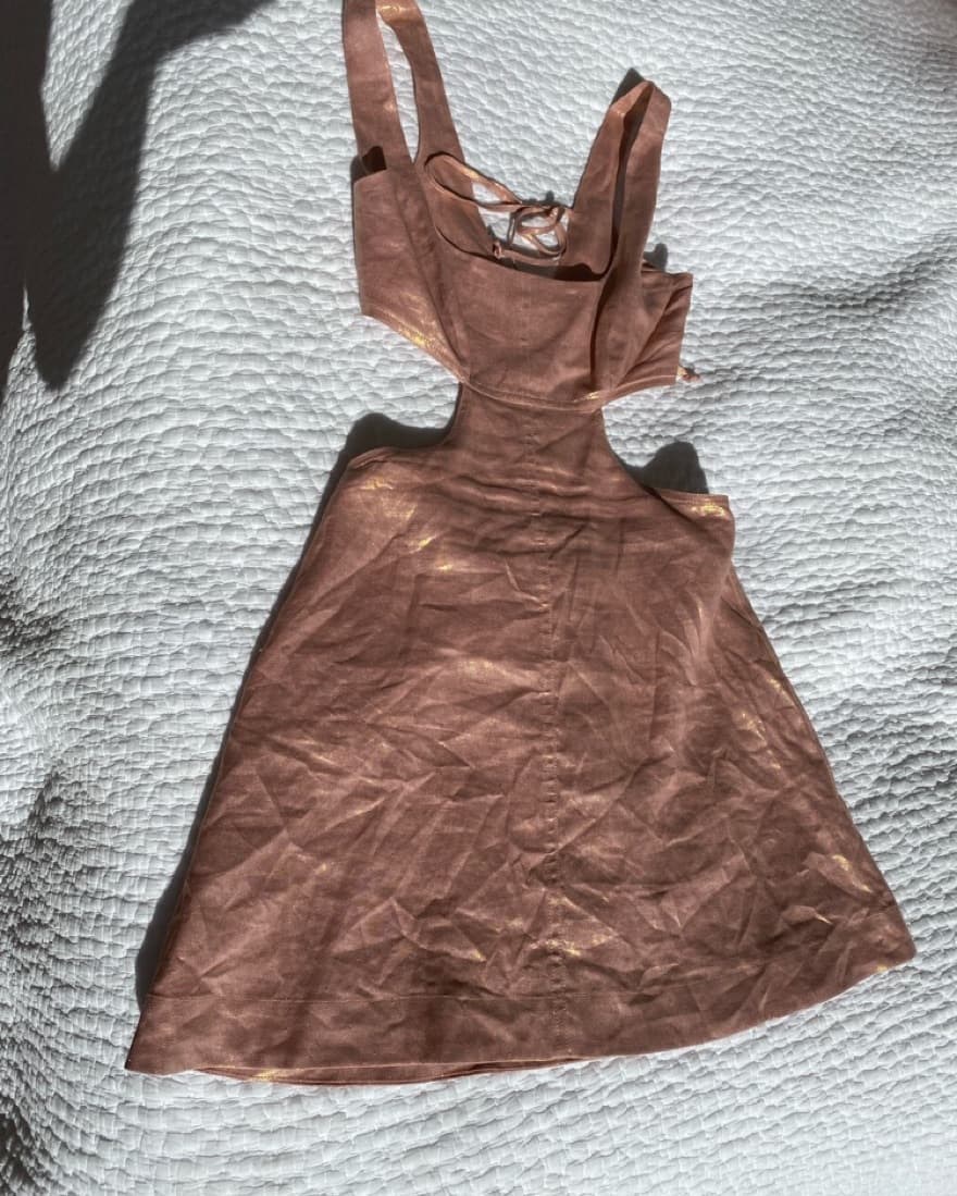 Matthew Bruch Pink Metallic Mini Dress - Image 3