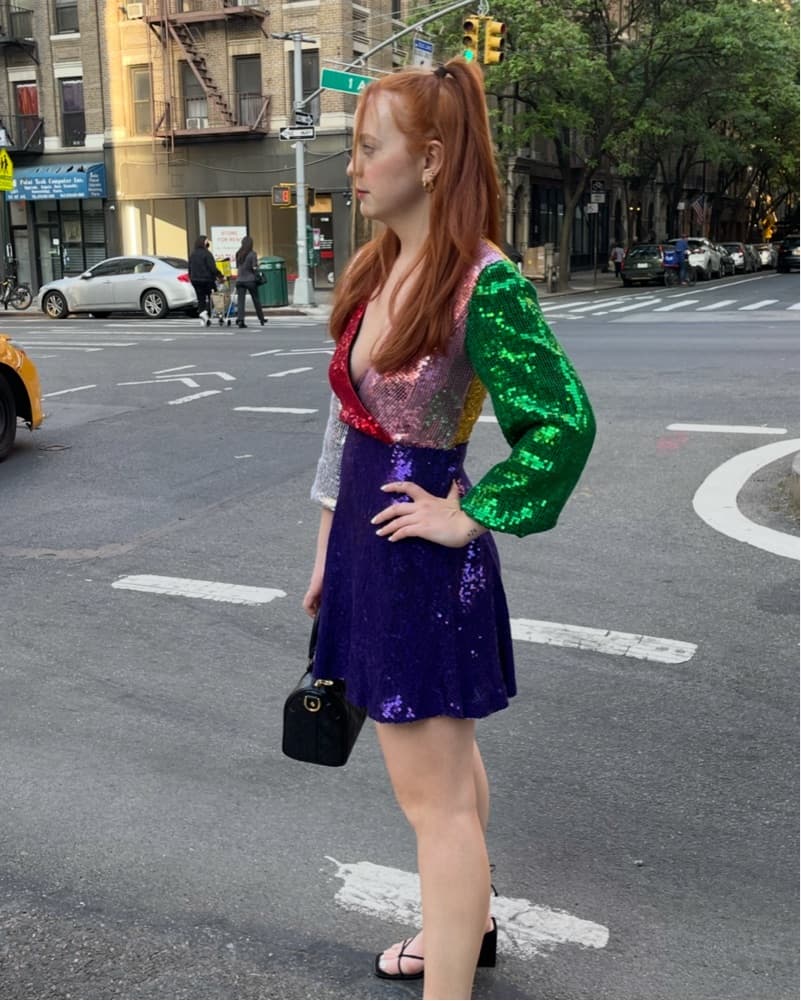 Vibrant Sequin Color Block Dress - Image 1