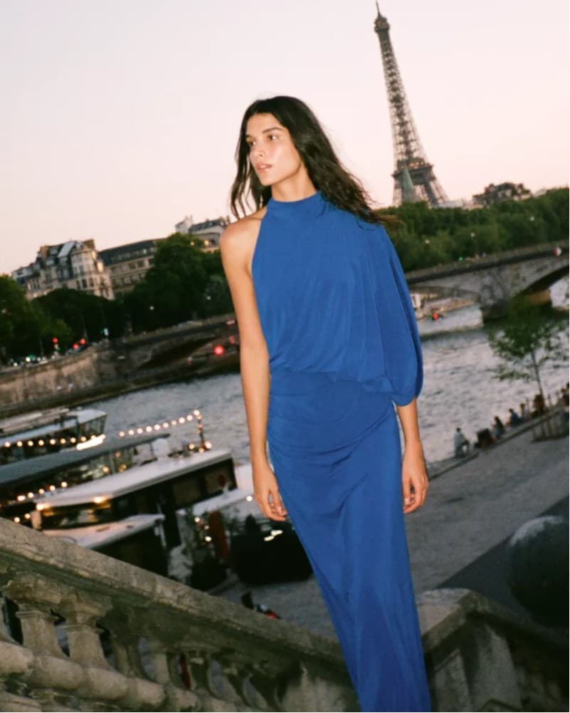 Blue Formal Draped Dress - Image 1
