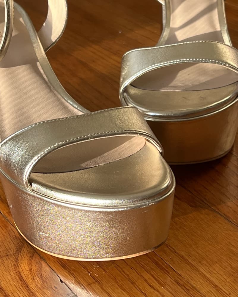 Stuart Weitzman Gold Gala Mid Platform - Image 5