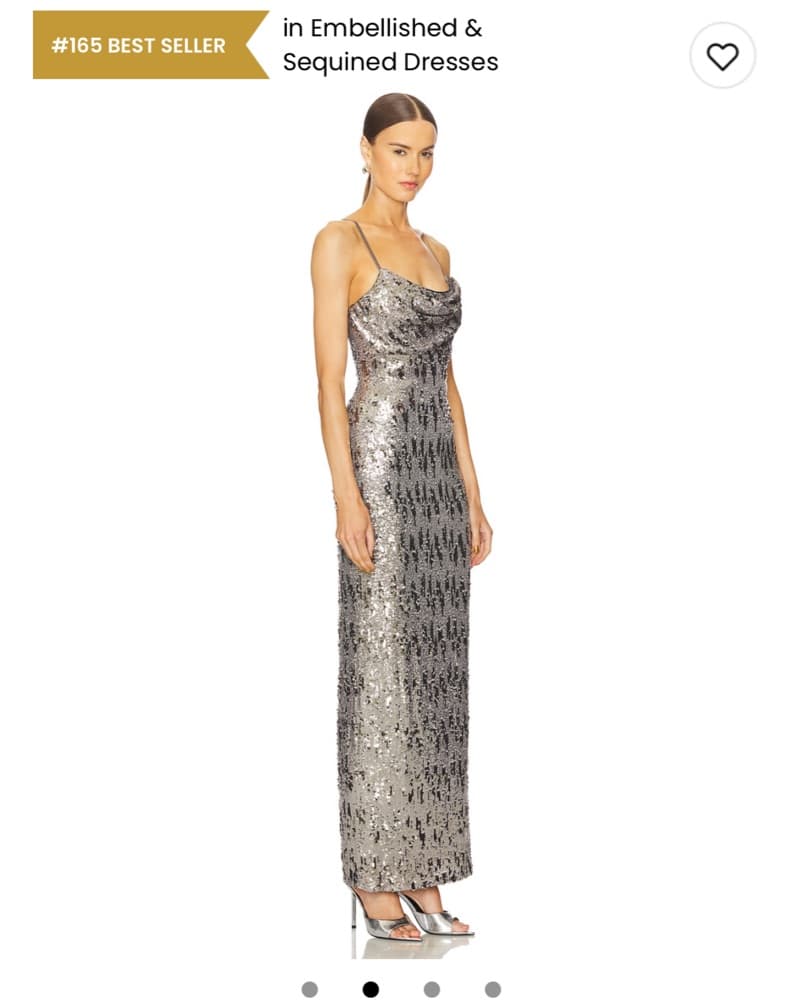 Line & Dot Cache Dress in Gummetal - Image 2