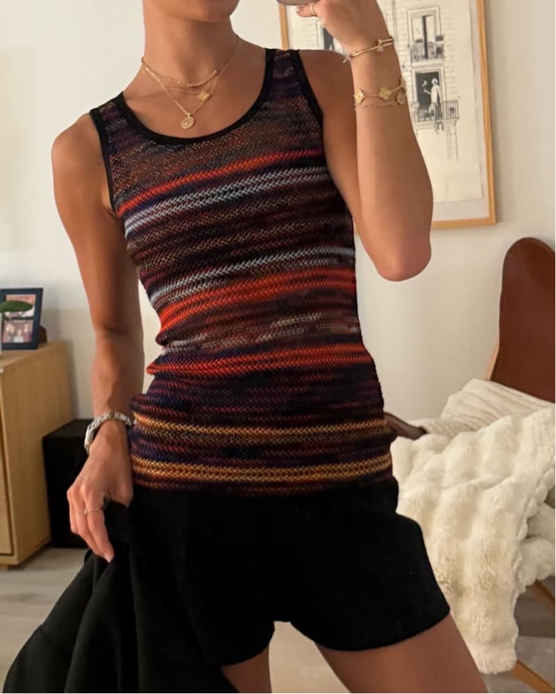Missoni Sheer Striped Tank - Image 1