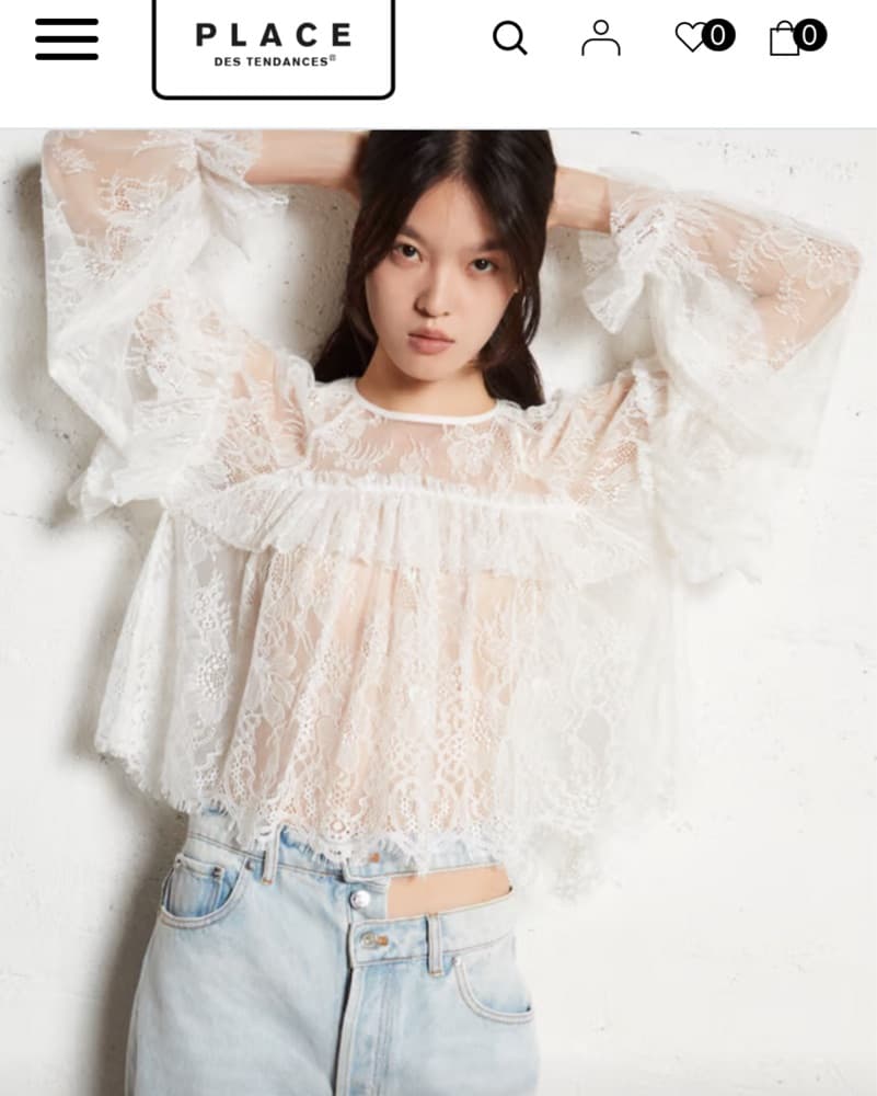 Ba&sh White Lace Blouse - Image 2