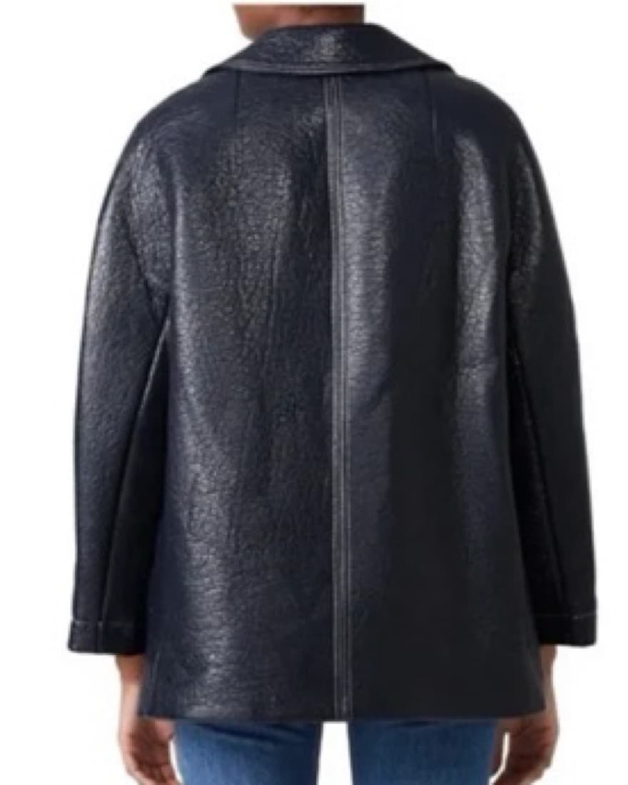 Ba&sh Sleek Navy Leather Feel Jacket - Image 2