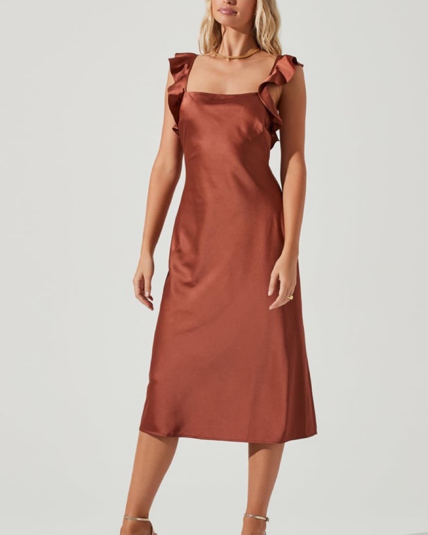 ASTR copper Silk Dress - Image 1