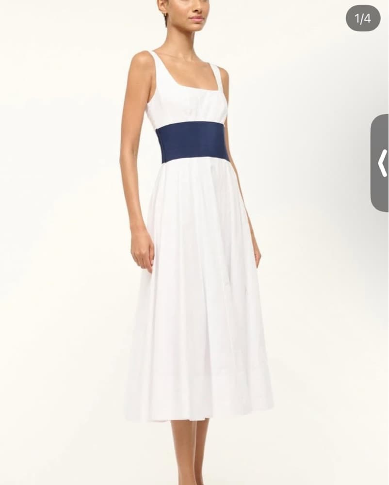 Staud White Midi Dress - Image 1