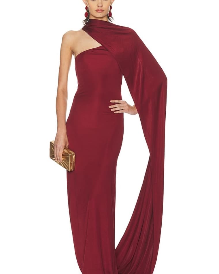 Helsa Muse Cape Jersey Dress - Image 1