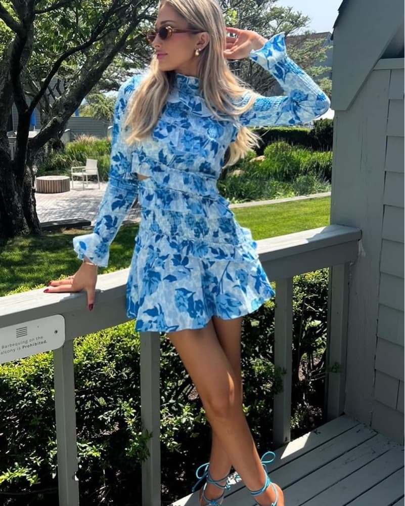 Saboluxe Blue Floral Dress - Image 1