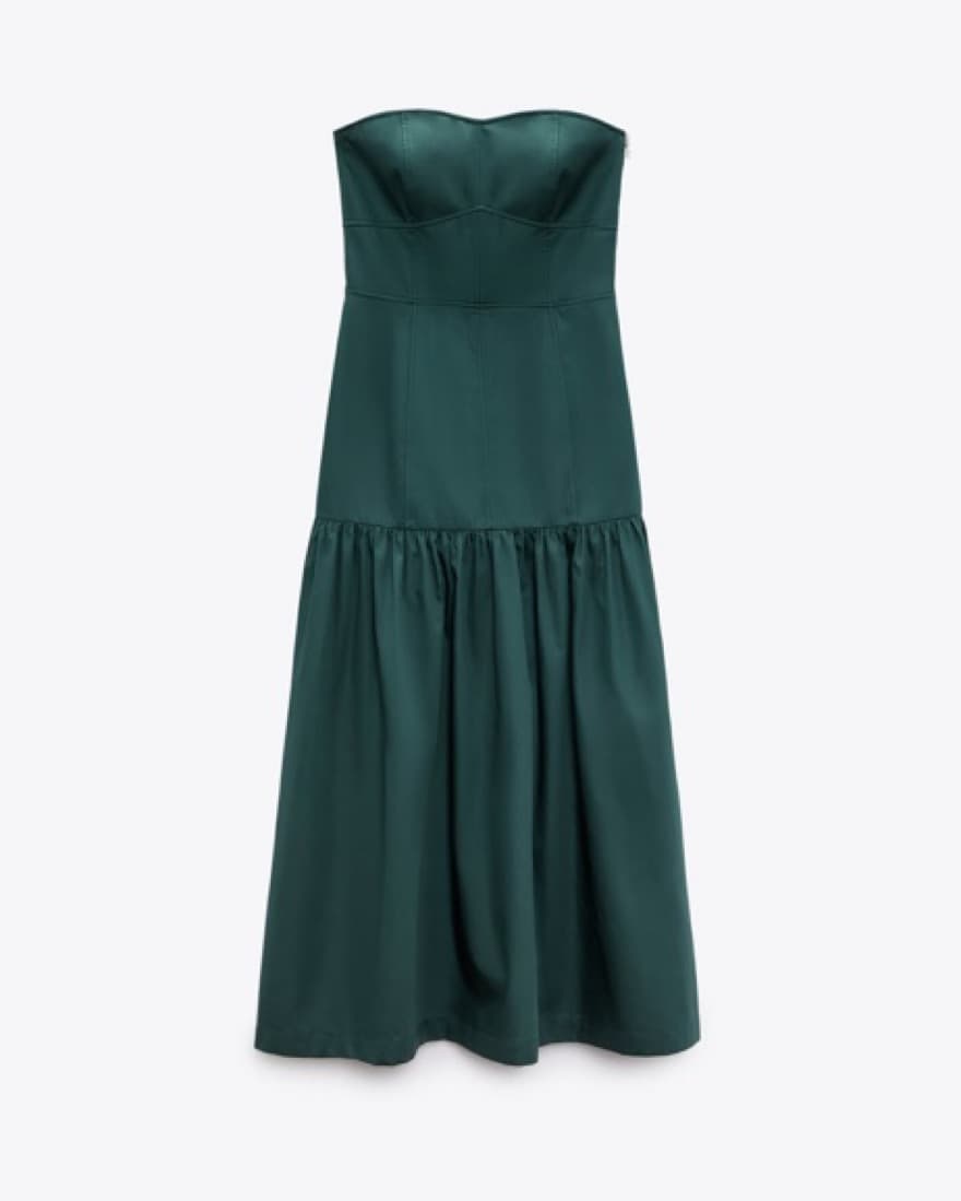 Teal Drop Waist Midi Dress - Image 2