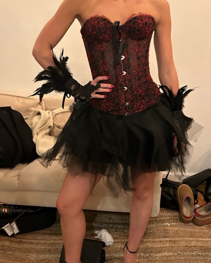 Red and Black Savage X Fenty Corset - Image 1