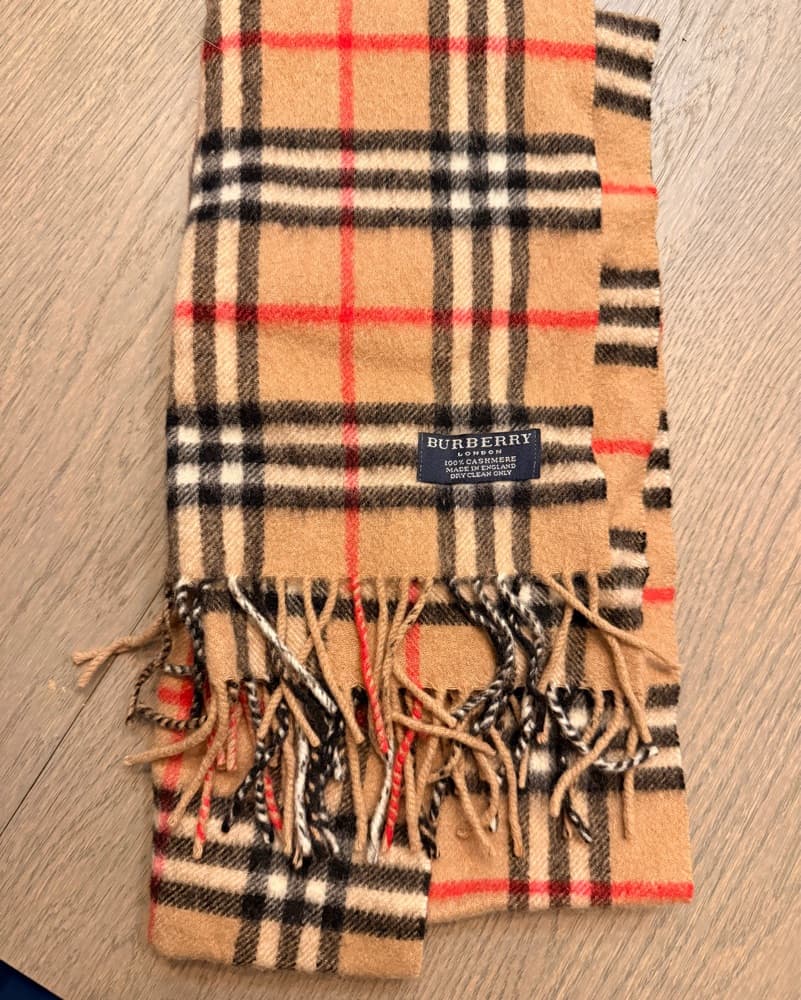 Tan Checked Burberry Scarf - Image 1