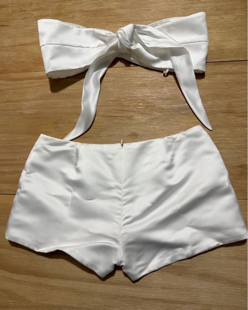 3 Piece Bra, Shorts, and Sheer Poncho Set - Image 4