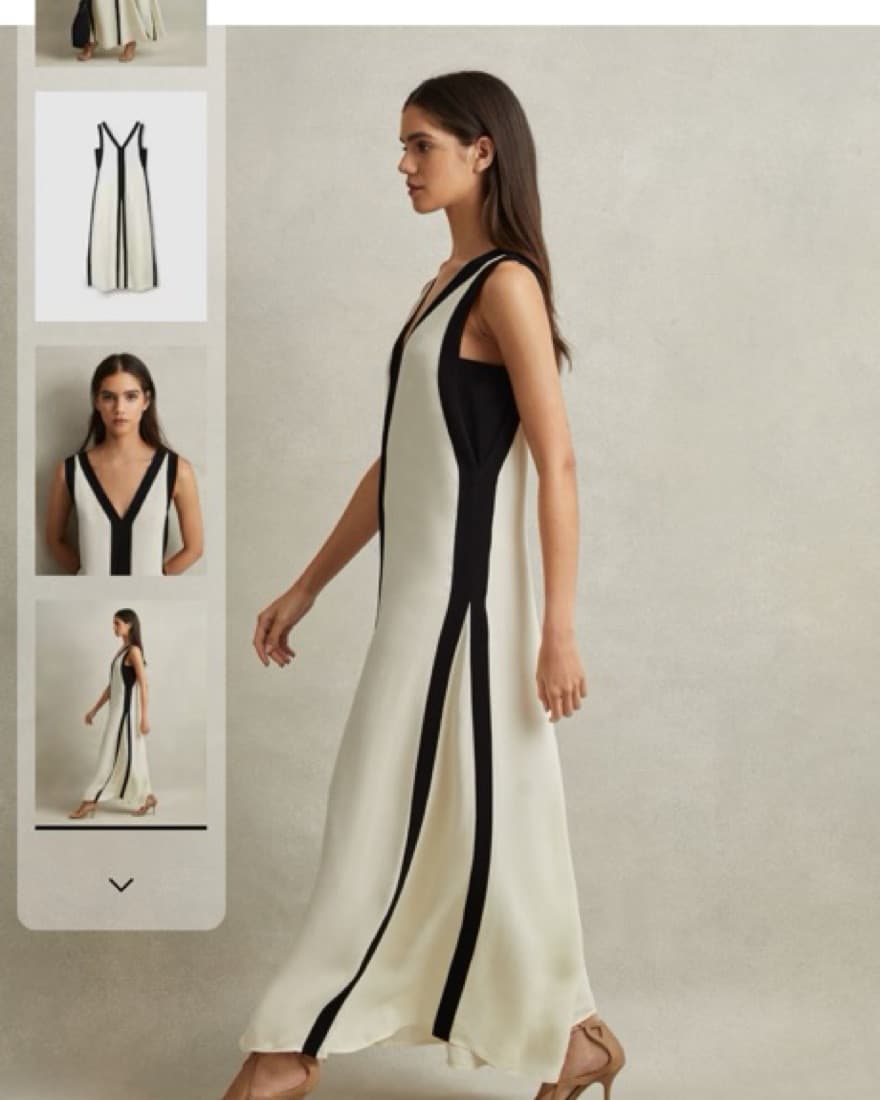 RAE COLOURBLOCK MAXI DRESS IN BLACK/CREA - Image 4