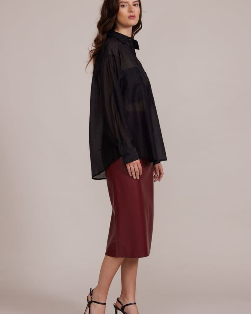 Sophisticated Burgundy Pencil Skirt - Image 4