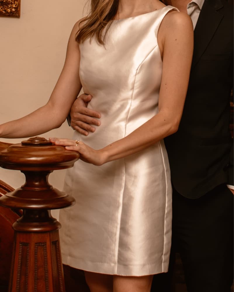 Elegant Satin Cocktail Dress - Image 3