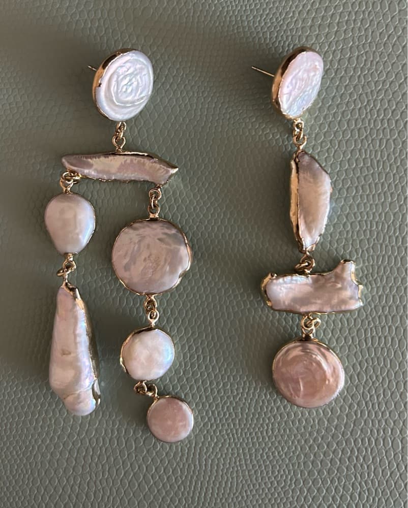 Cult Gaia Asymmetrical Pearl Earrings - Image 2