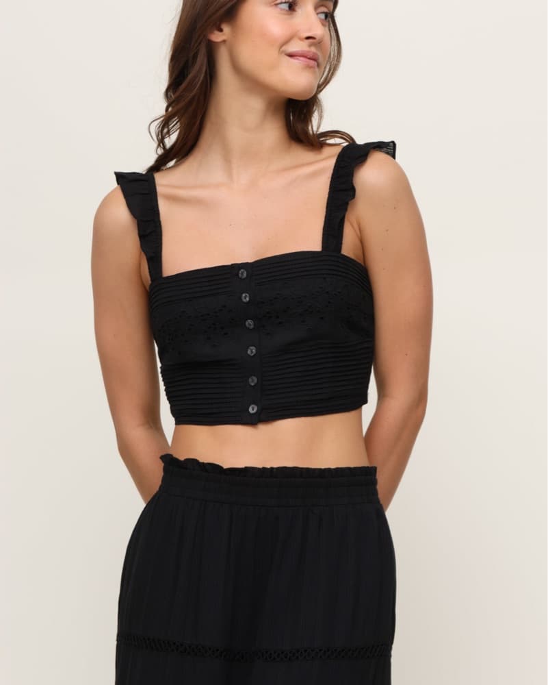 Elegant Black Tiered Maxi Skirt Set - Image 2