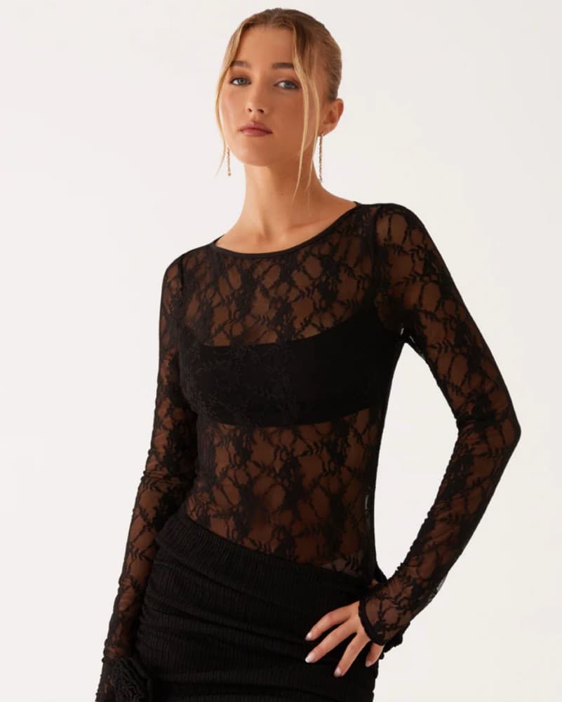 Black Lace Bodysuit - Image 1