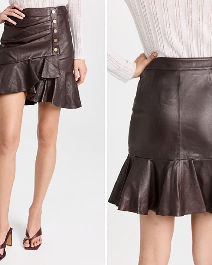 Veronica Beard Leather Skirt - Image 2