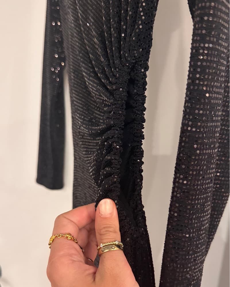 Maje Black Cutout Sequin Gown - Image 4