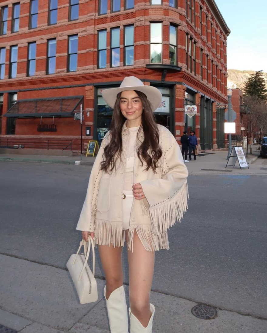 $750 MAJE Beige Fringe Jacket - Image 1