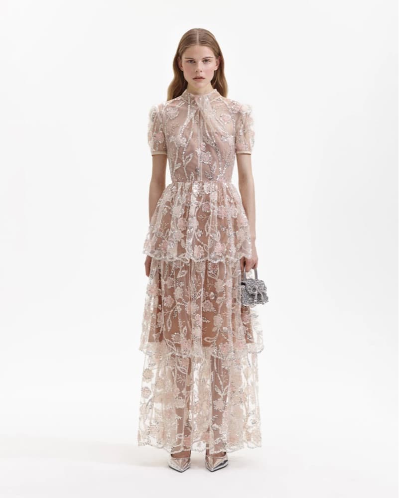 Self Portrait SEQUIN FLOWER MAXI DRESS - Image 2