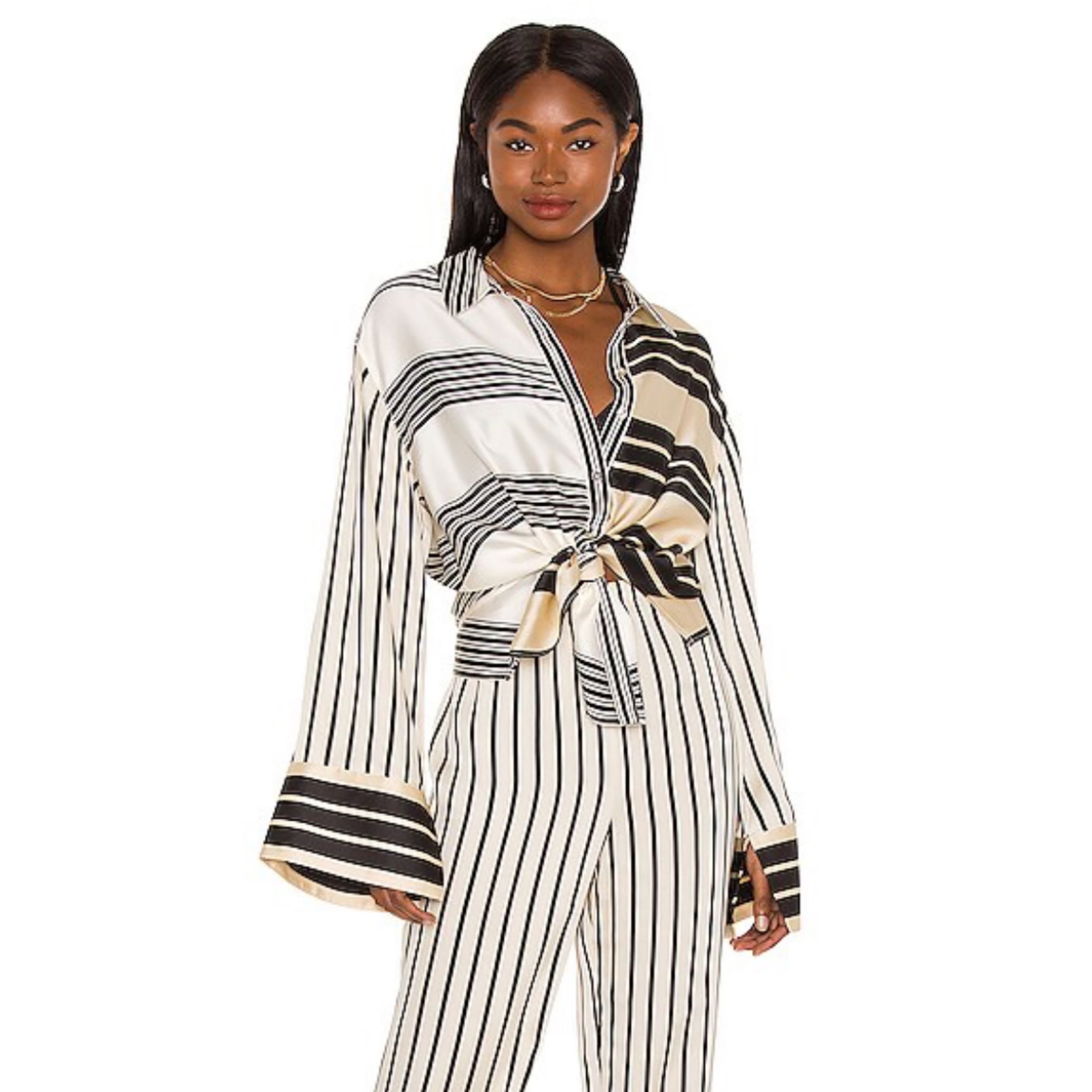 Katy Blouse in Multi Stripe - Image 3