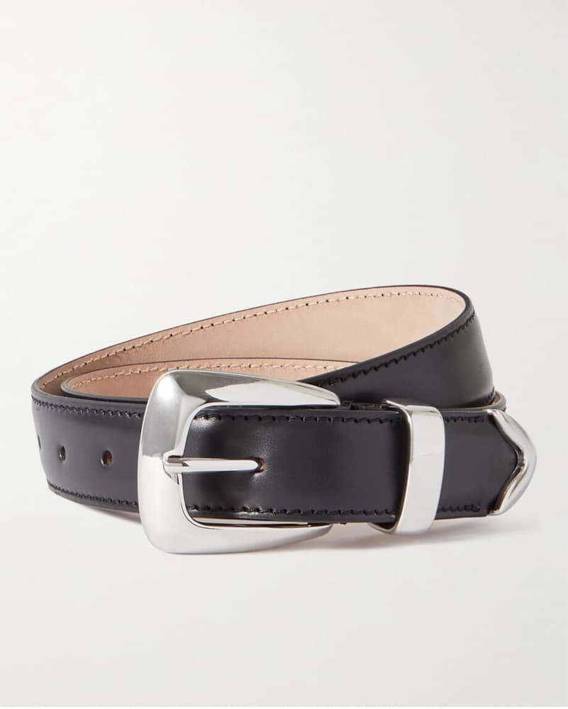 KHAITE Benny Black Leather Belt Size 85 - Image 1