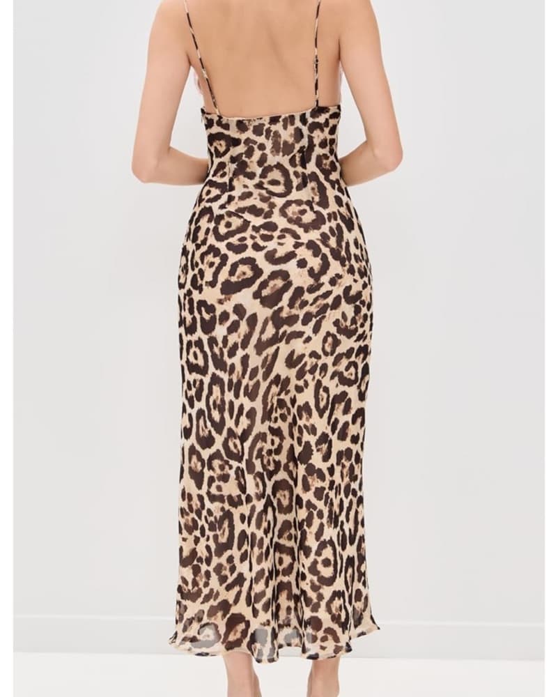 Nia Leopard Print Slip Dress - Image 2