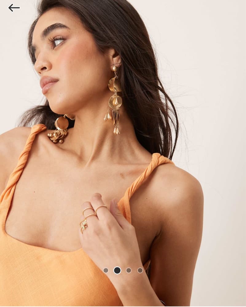 Linen Twisted Strap Dress - Orange - Image 1