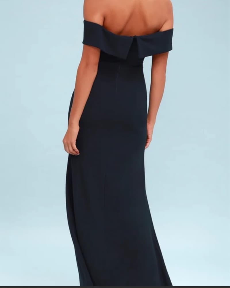 Song Of Love Navy Off-Shoulder Gown - Image 3