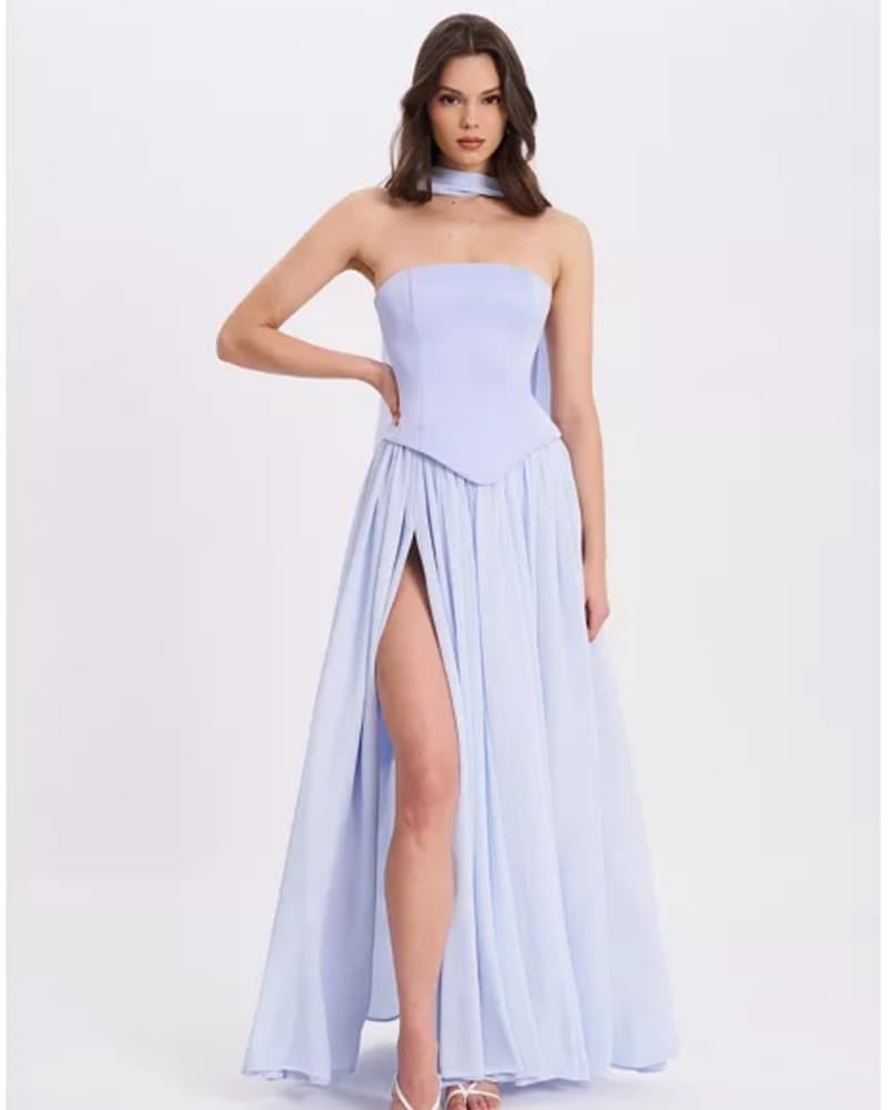 Miss Circle Baby Blue Drop Waist Gown - Image 1