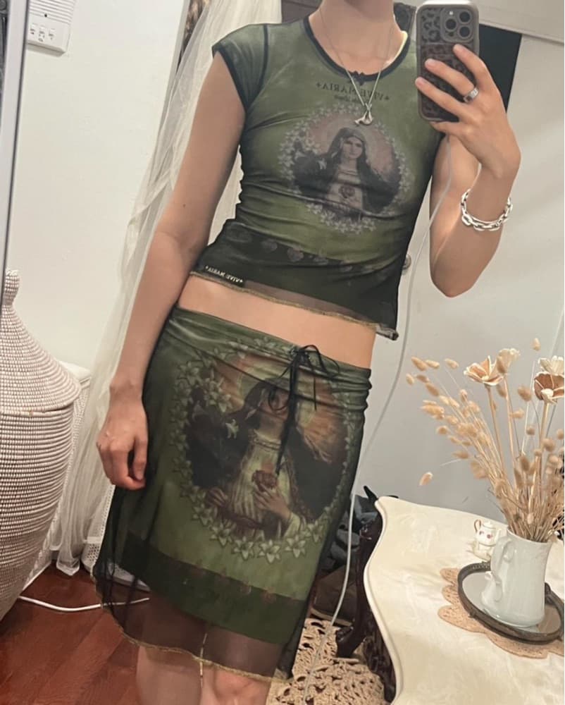 Vive Maria Holy Mary Green Mesh Set - Image 1