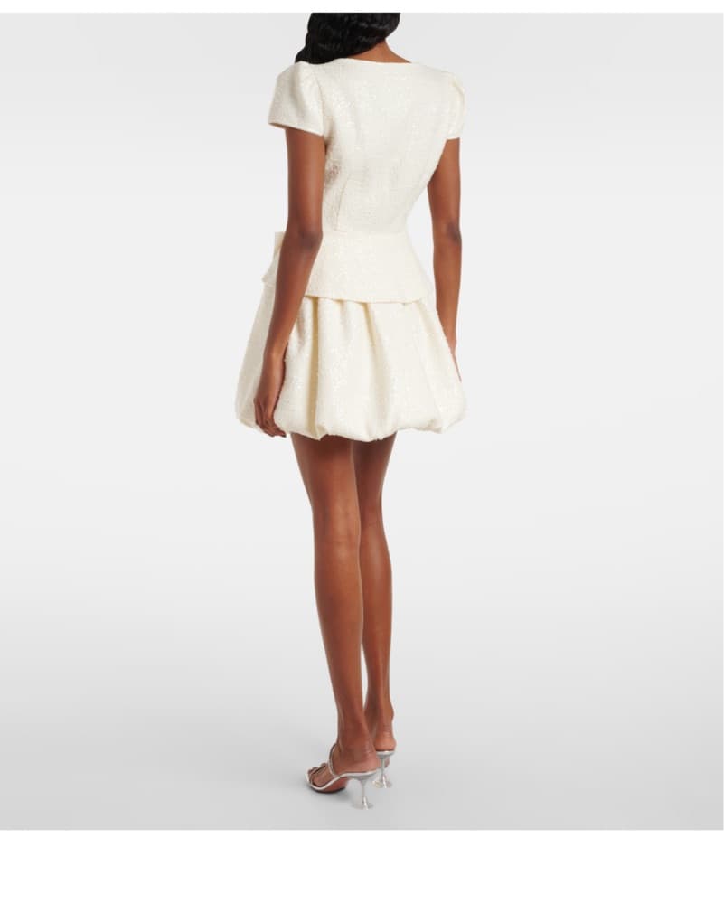 Ivory Tweed Mini Dress - Image 2