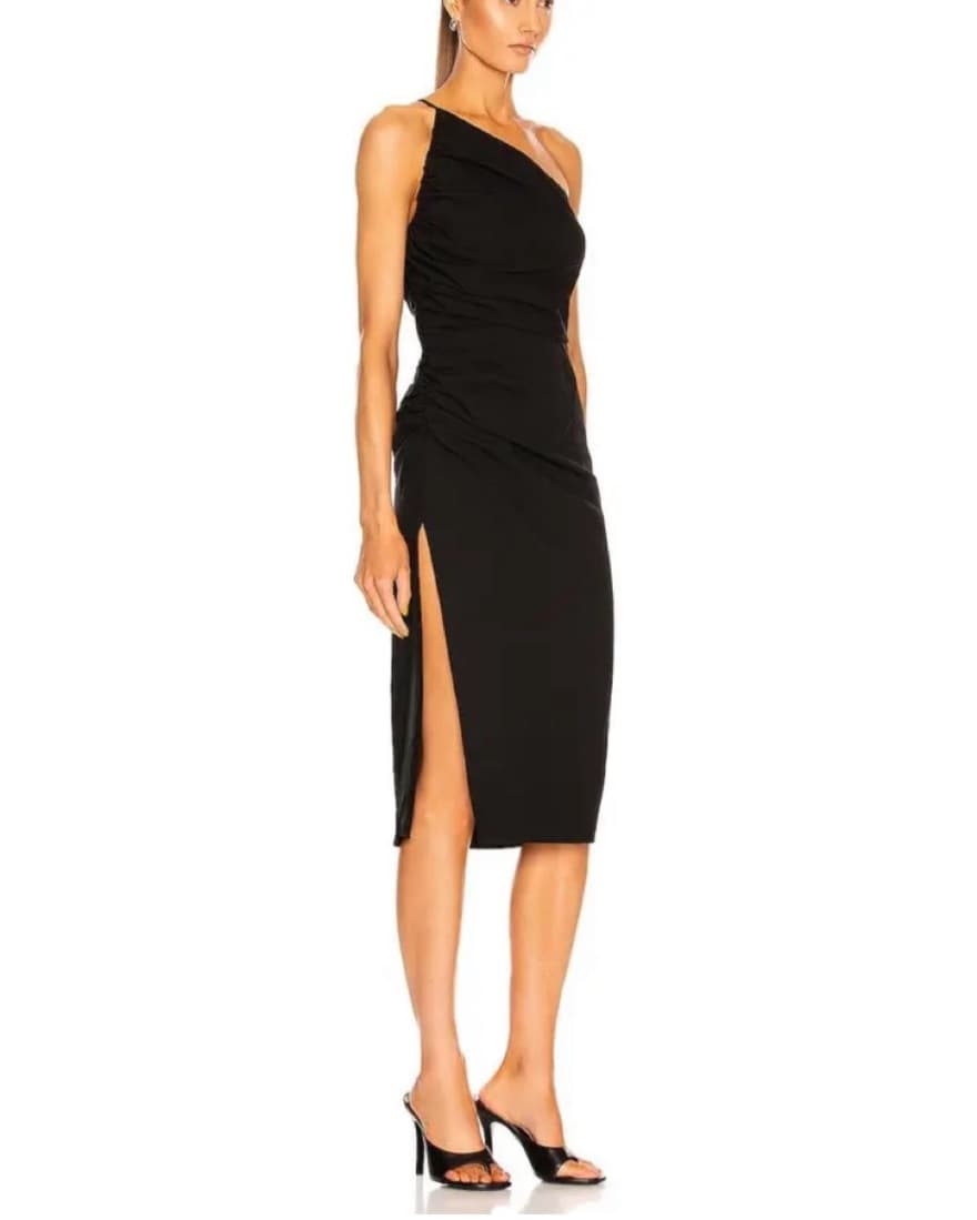 The Sei One Shoulder Tan Midi Dress  - Image 5