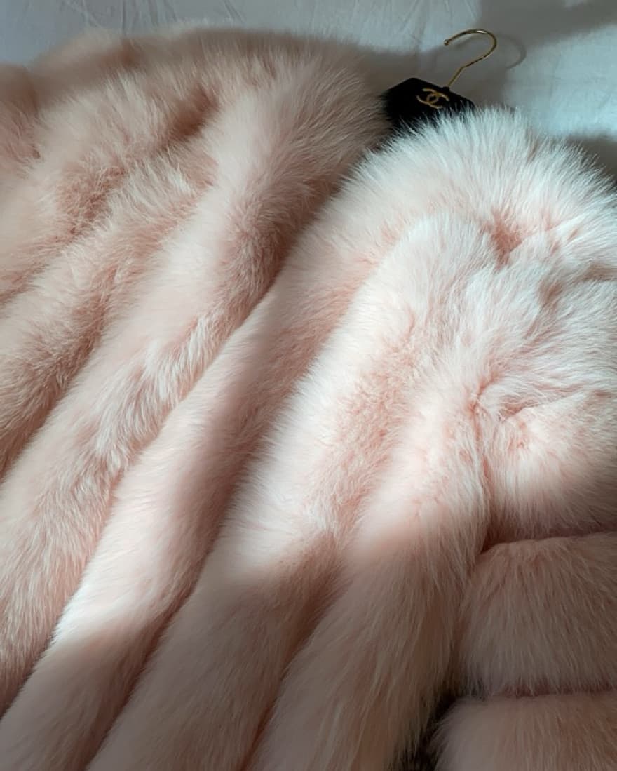 Nellie Studio Baby Pink Fox Fur Coat - Image 1